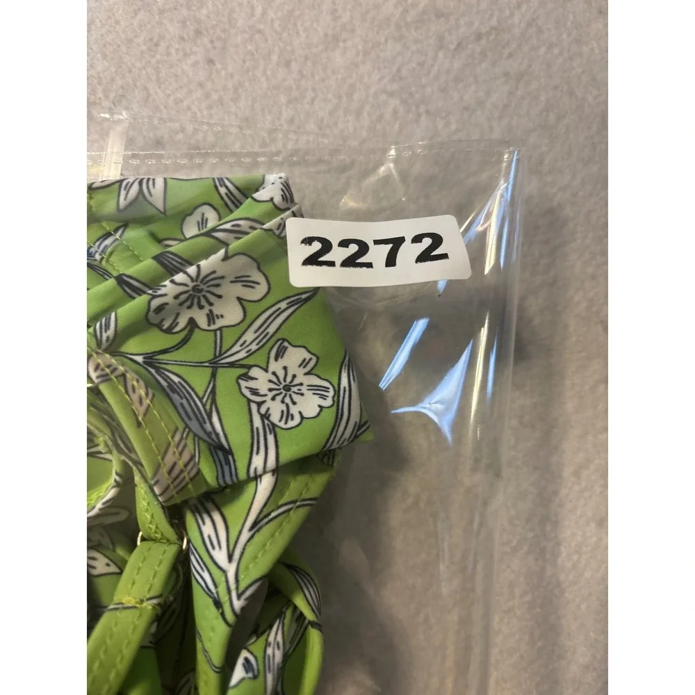 Zaful Lime Green Floral Underwire Bikini Set High Cut Cheeky Thong Size S US 4‎
